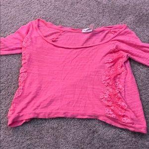 pink long sleeve top